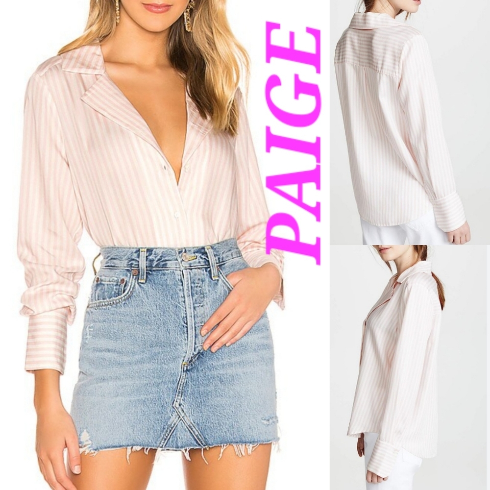 PAIGE Elora striped button down shirt
